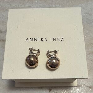 Annika Inez Sterling Silver Small Pivot Sphere Hoops - Never worn